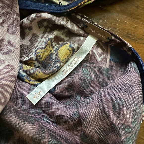 FREE PEOPLE Tied To You Tank Top Multicolor Floral Surplice V-Neck Boho - Picture 7 of 10